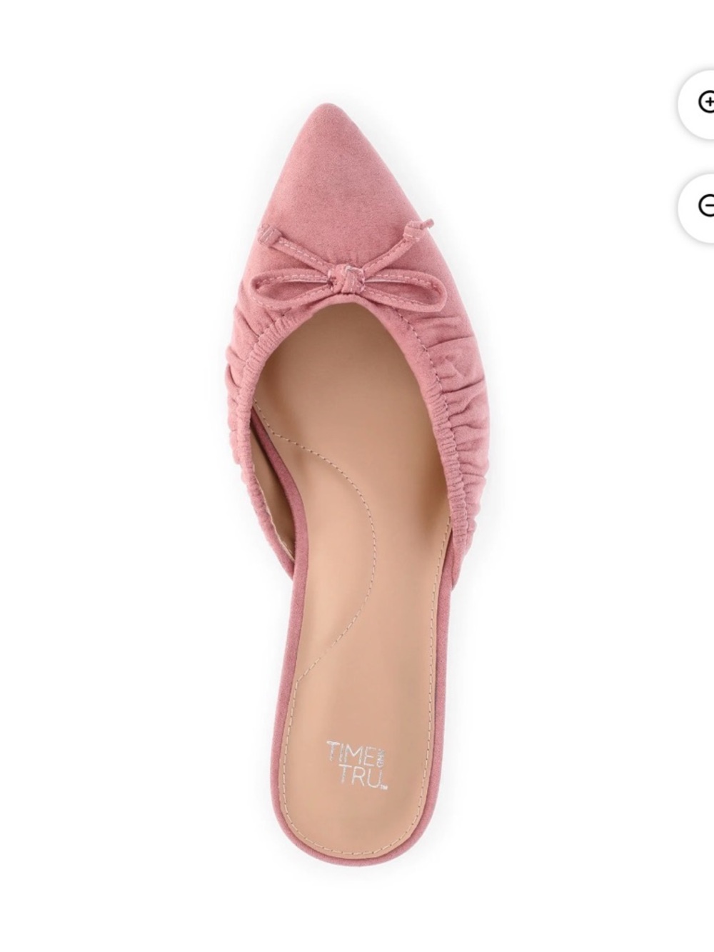 Time and Tru Dusty Rose Pointed-Toe Bow Slide